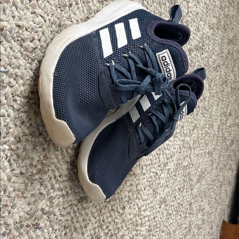 Adidas Kids Dark Blue Sneakers with White Stripes